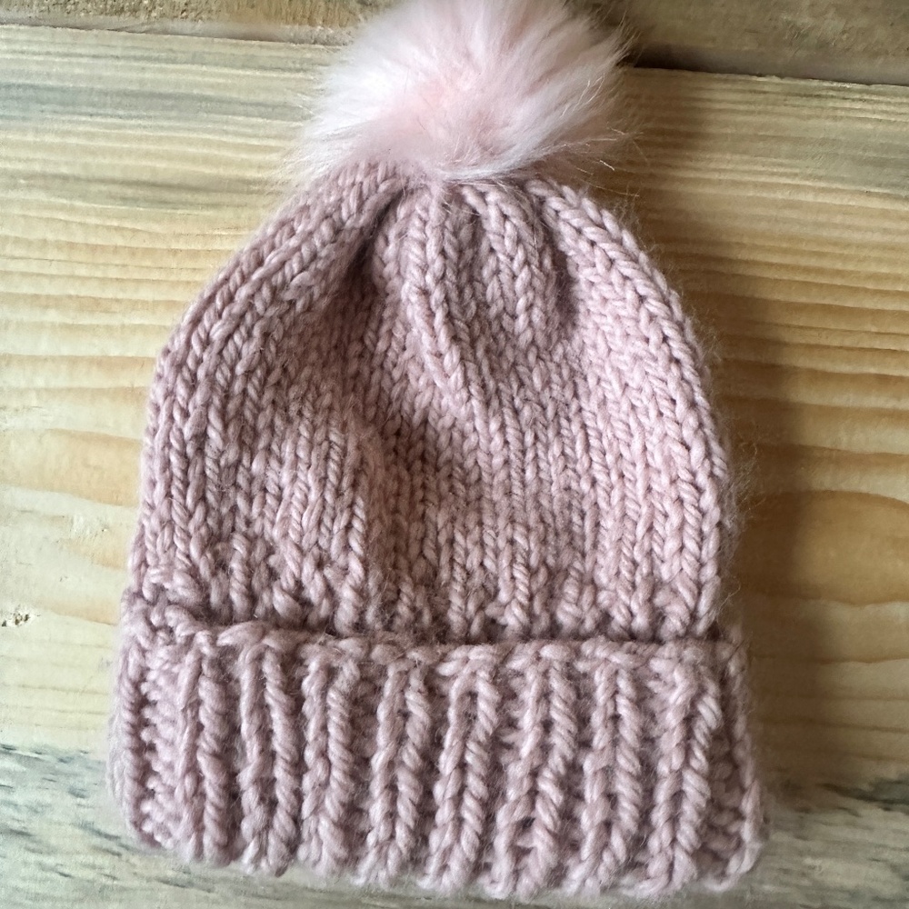 Merino wool Pink Beanie